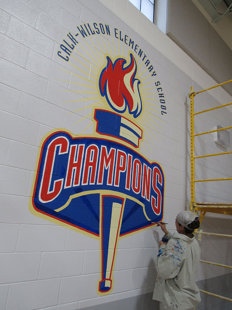 Murals we painted inside the Calk-Wilson Elentary School of Corpus Christi, Texas.