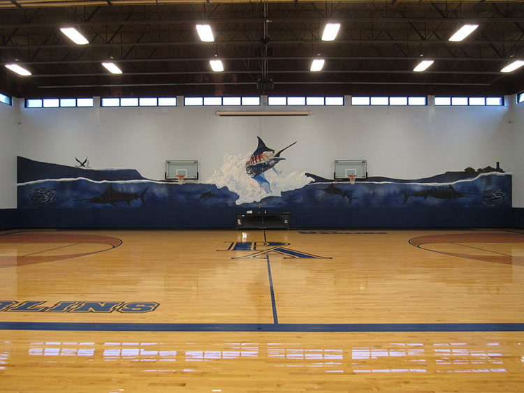 Port Aransas Fighting Marlin's Doyle Marek High School Gymnasium  Mural