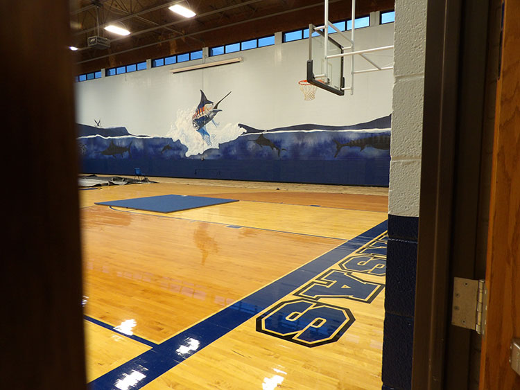 Port Aransas Fighting Marlin's Doyle Marek High School Gymnasium  Mural