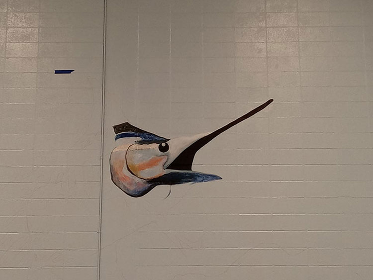 Port Aransas Fighting Marlin's Doyle Marek High School Gymnasium  Mural