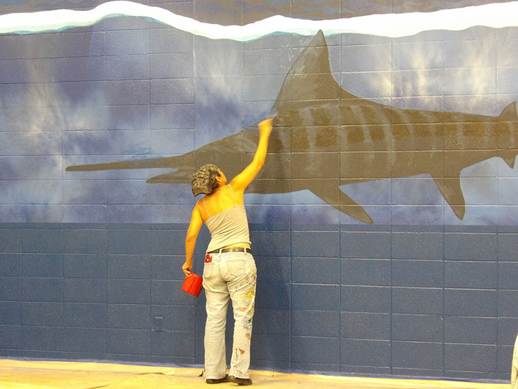 Port Aransas Fighting Marlin's Doyle Marek High School Gymnasium  Mural