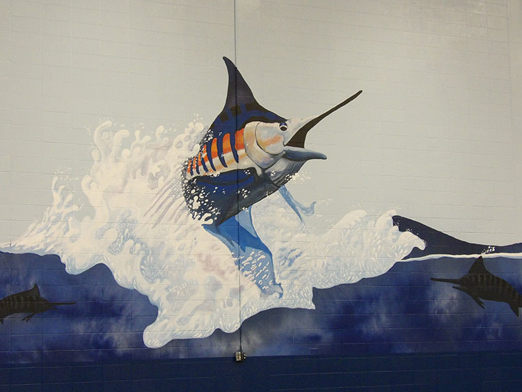 Port Aransas Fighting Marlin's Doyle Marek High School Gymnasium  Mural