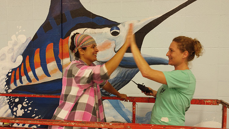 Port Aransas Fighting Marlin's Doyle Marek High School Gymnasium  Mural