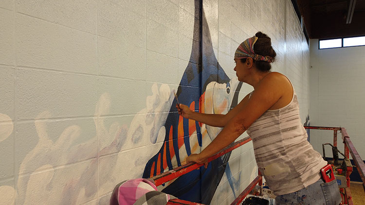 Port Aransas Fighting Marlin's Doyle Marek High School Gymnasium  Mural