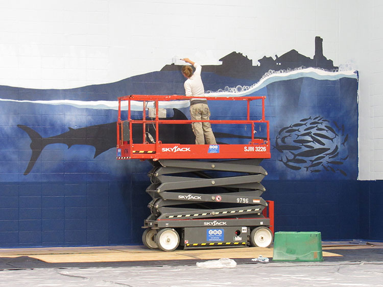 Port Aransas Fighting Marlin's Doyle Marek High School Gymnasium  Mural