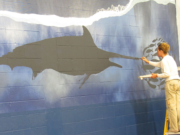 Port Aransas Fighting Marlin's Doyle Marek High School Gymnasium  Mural