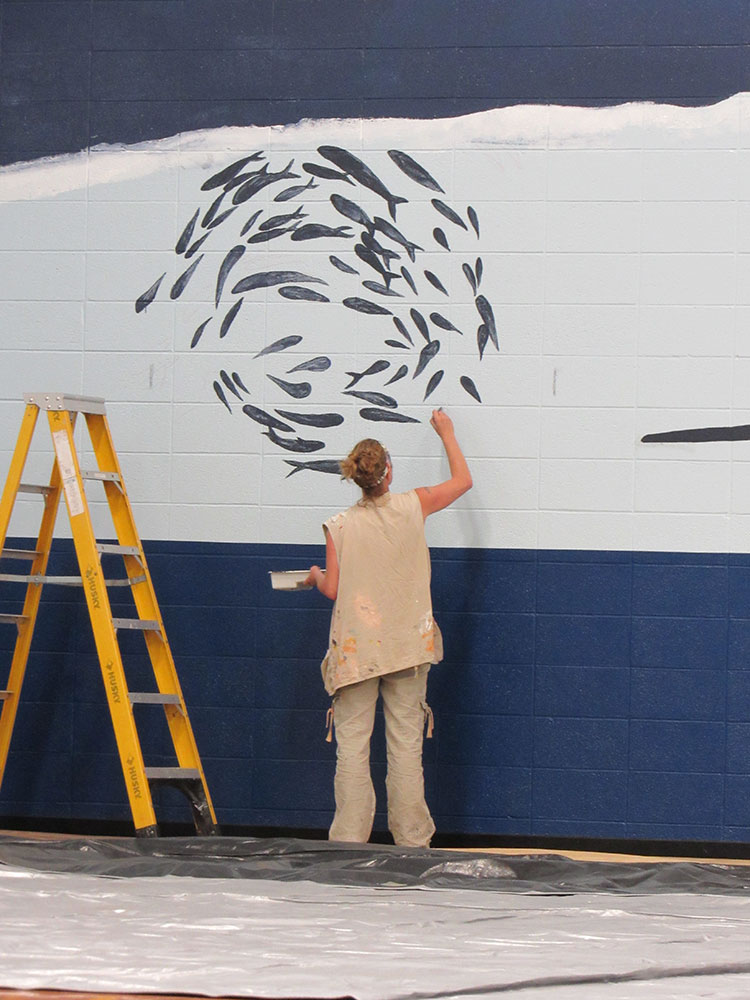 Port Aransas Fighting Marlin's Doyle Marek High School Gymnasium  Mural