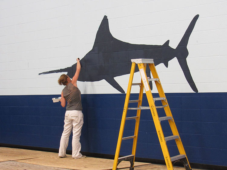 Port Aransas Fighting Marlin's Doyle Marek High School Gymnasium  Mural