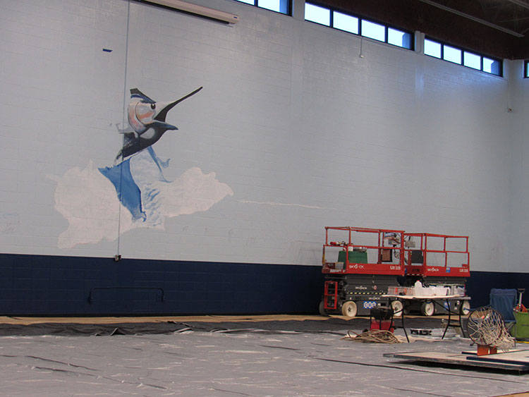 Port Aransas Fighting Marlin's Doyle Marek High School Gymnasium  Mural